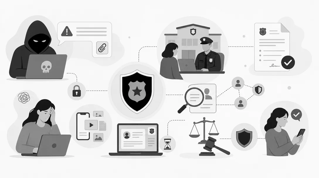 Wann sollte man Online-Erpressung bei der Polizei anzeigen und wie läuft das Verfahren ab?