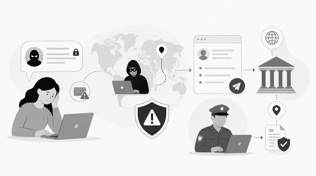 Wie meldet man Internet-Erpressung, wenn der Täter im Ausland ist?