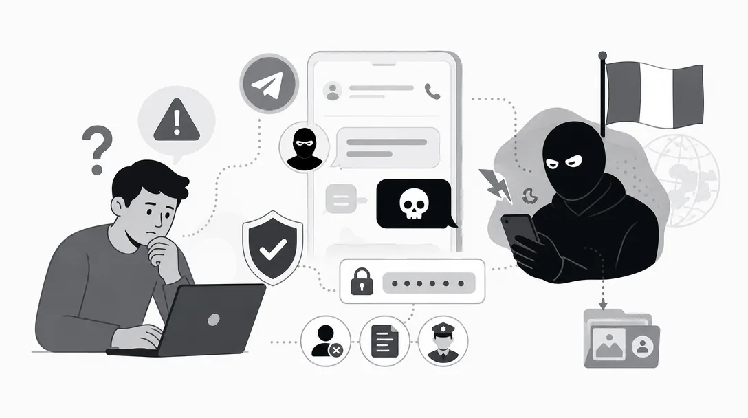 Was tun, wenn ein Telegram-Erpresser angeblich aus Nigeria schreibt und droht?